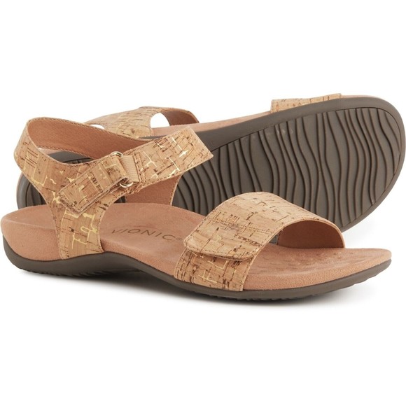 Vionic Women Gold Cork Marsala Sandals - Picture 1 of 9